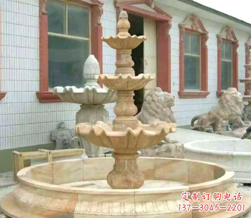 成都晚霞红大型喷泉石雕 (3)