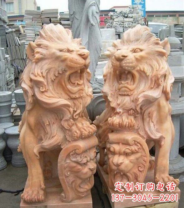 成都晚霞红盾牌欧式狮子
