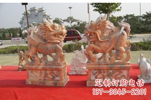 成都晚霞红葫芦麒麟雕塑