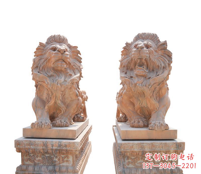 成都晚霞红欧式狮子雕塑