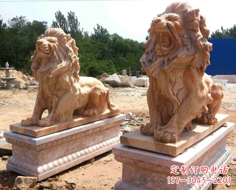 成都晚霞红欧式狮子雕塑222