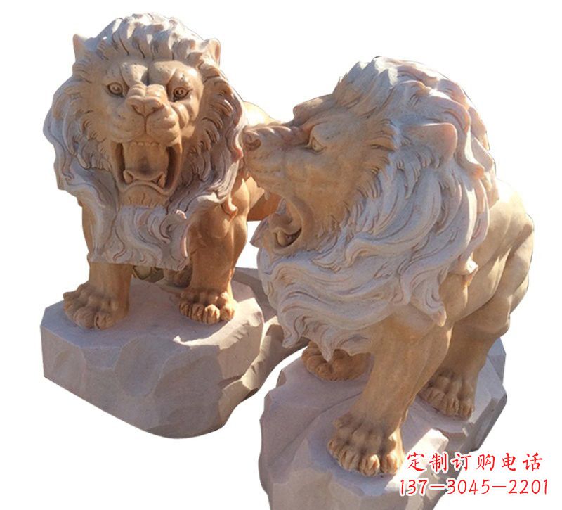 成都晚霞红欧式西洋狮子雕塑