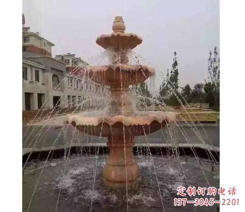 成都晚霞红喷泉雕塑
