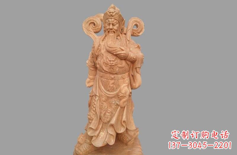 成都晚霞红武财神关公雕像