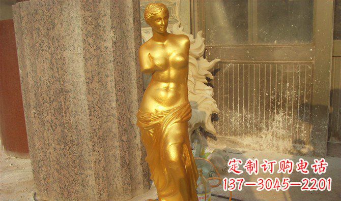 成都维纳斯玻璃钢仿铜西方人物雕塑 (2)