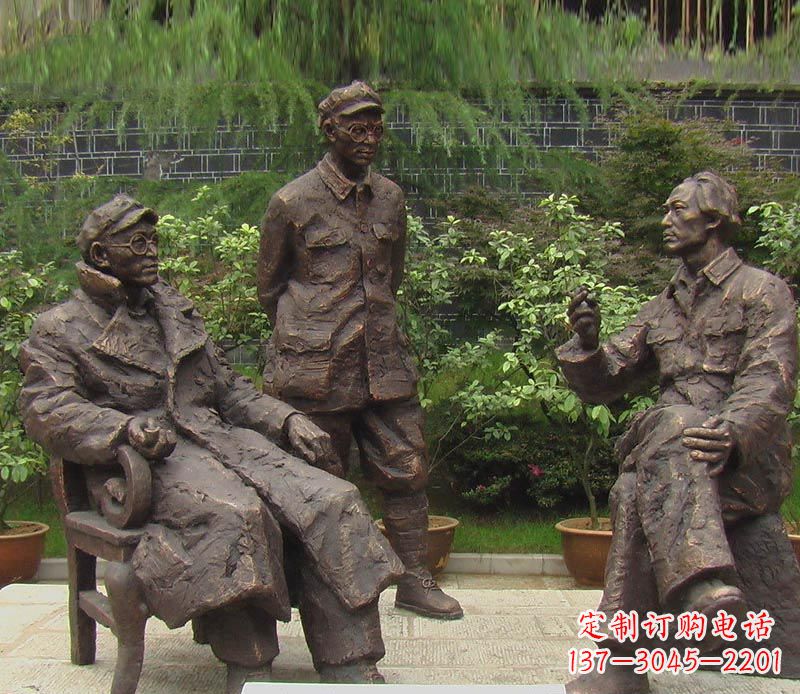 成都伟人毛泽东刘伯承铜雕