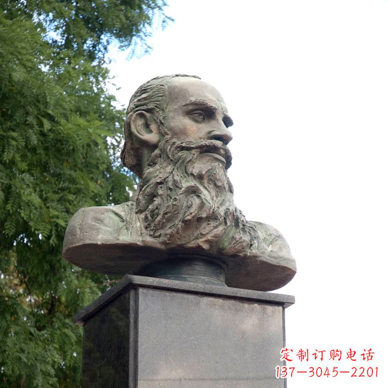 成都西方名人俄国现实主义作家托尔斯泰胸像雕塑摆件