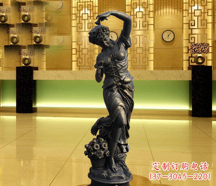 成都西方女人别墅景观铜雕