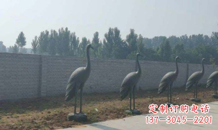 成都仙鹤抽象铜雕 (2)