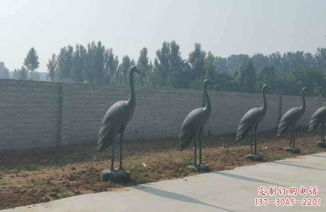 成都仙鹤抽象铜雕