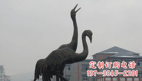 成都仙鹤公园景观铜雕