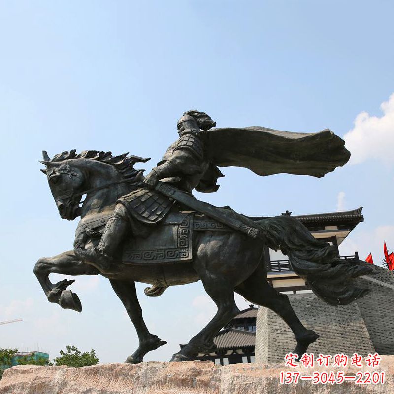 成都项羽骑马铜雕景观雕塑-景区景点历史名人西楚霸王雕像