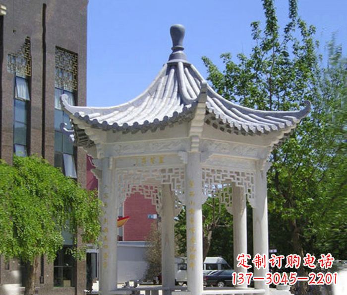 成都小区景观大理石凉亭