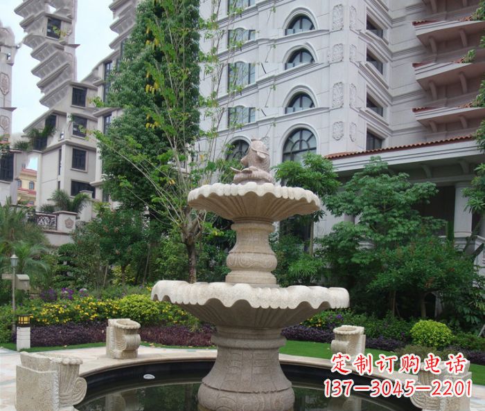 成都小区景观大理石鲤鱼喷泉石雕