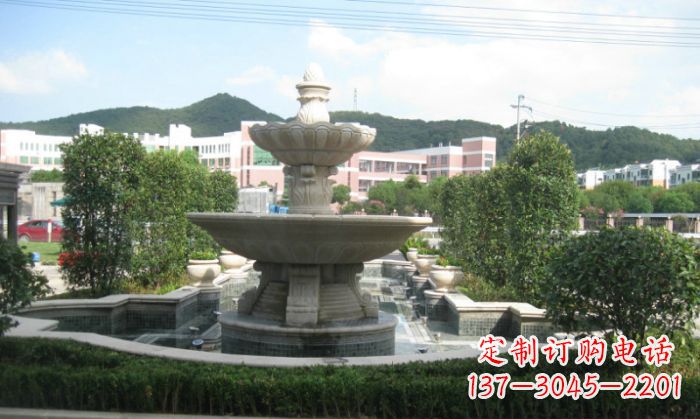 成都小区景观大理石喷泉石雕 (2)
