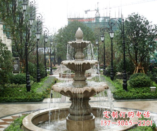 成都小区景观大理石喷泉石雕 (4)