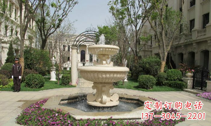 成都小区景观大理石喷泉石雕 (7)