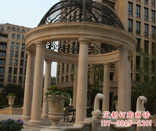 成都小区景观欧式石雕凉亭