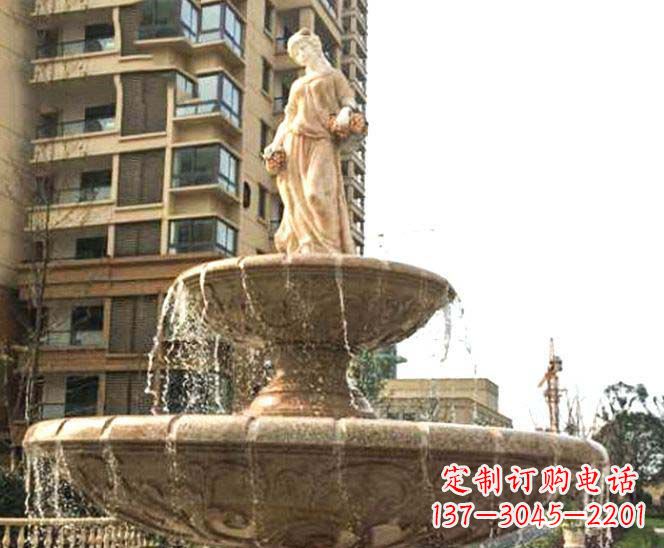成都小区景观西方女人喷泉石雕