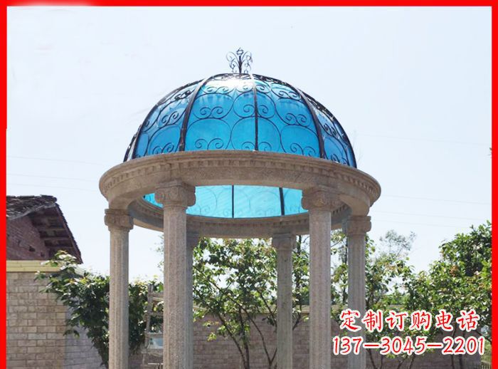 成都小区欧式圆顶凉亭石雕_2