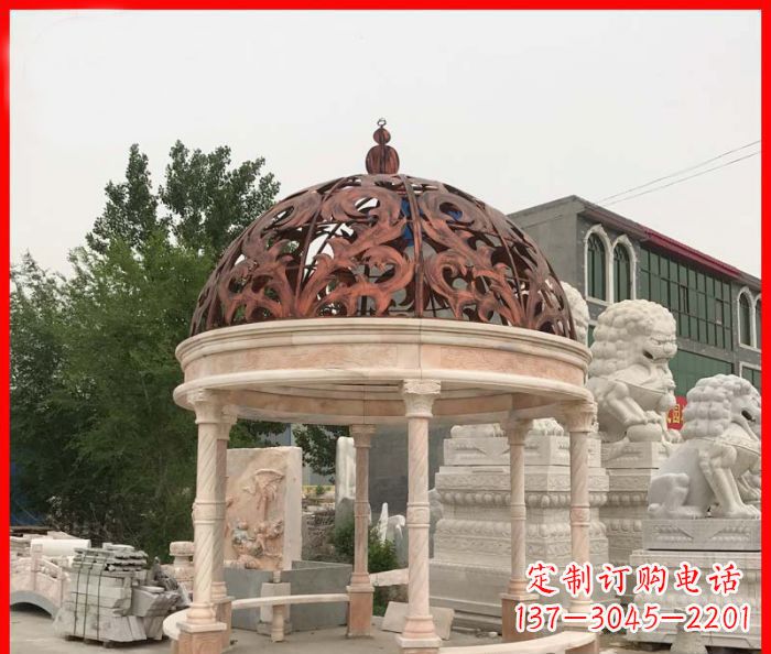 成都小区欧式圆顶凉亭石雕_1