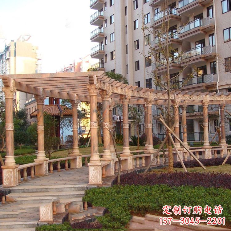 成都小区石雕花架长廊