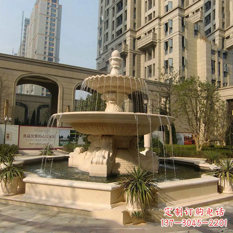 成都小区庭院石雕欧式喷泉