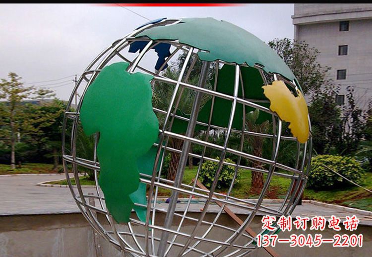 成都校园不锈钢地球仪造型雕塑