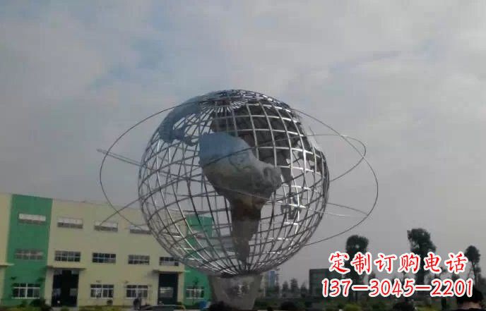 成都校园不锈钢地球仪雕塑222
