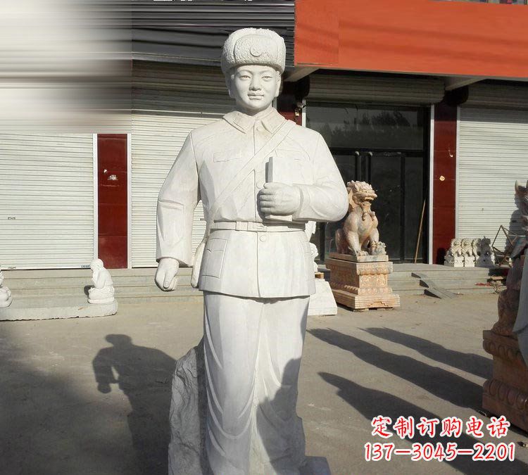 成都校园大理石立式雷锋雕塑