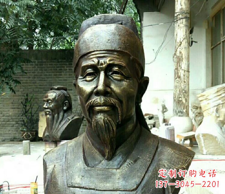 成都校园杜甫胸像铜雕