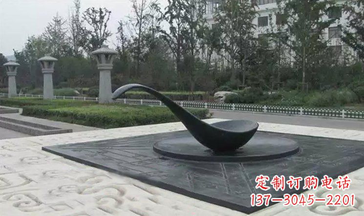 成都校园古代指南针司南铜雕