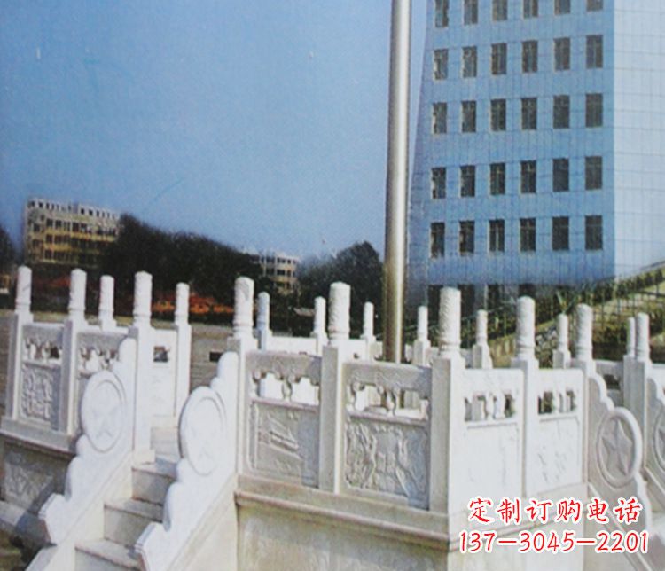 成都校园汉白玉升旗台景观石雕