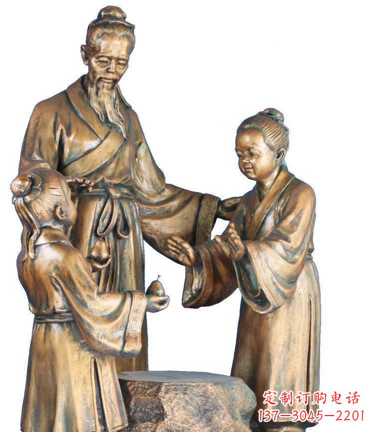 成都校园孔融让梨景观铜雕