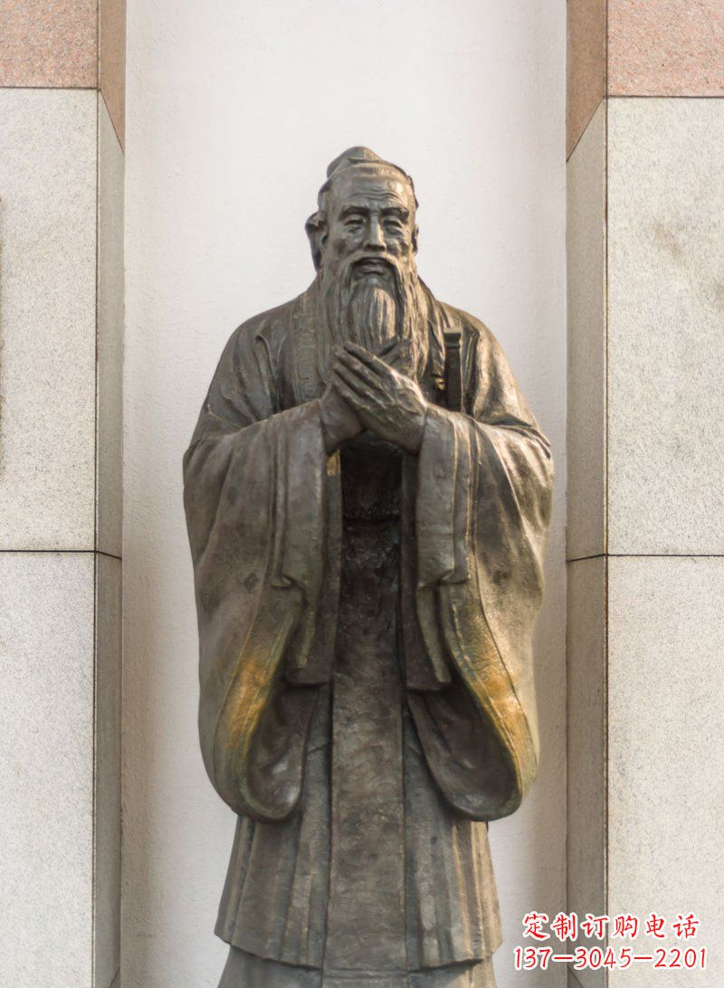 成都校园孔子名人铜雕