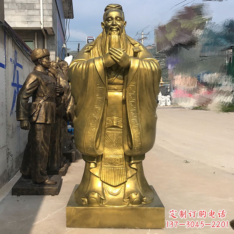 成都校园孔子铜雕像