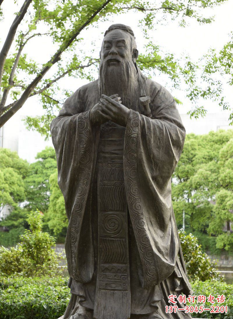 成都校园孔子行教像铜雕 (2)