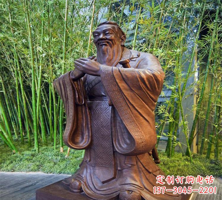 成都校园孔子行教像铜雕