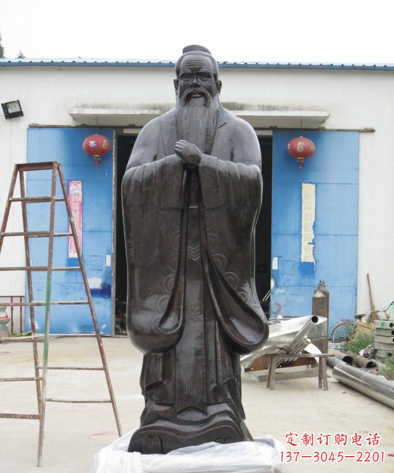 成都校园老子古代名人铜雕