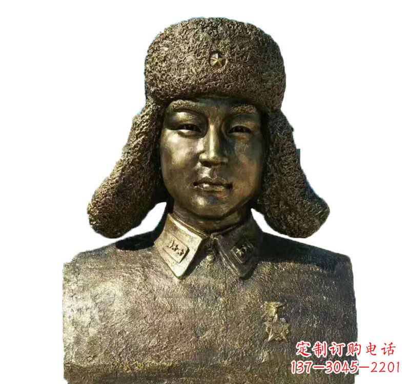 成都校园雷锋头像铜雕