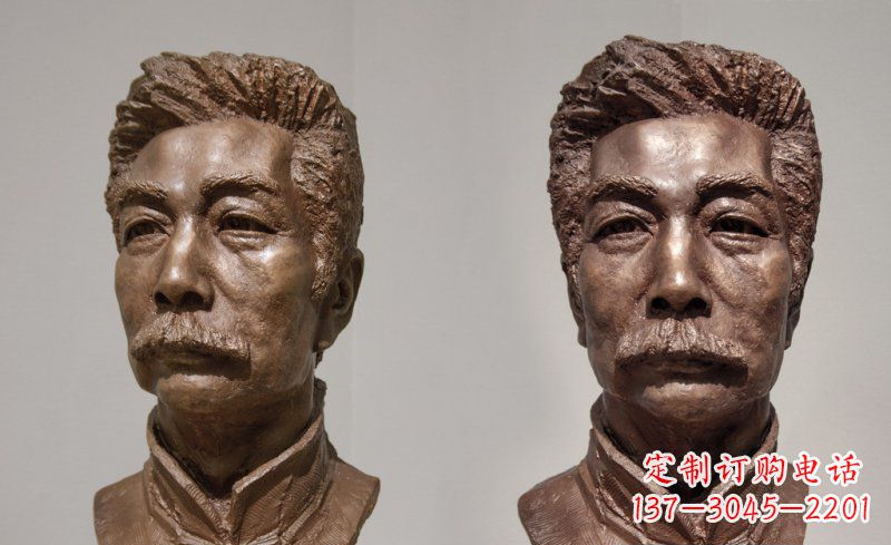 成都校园鲁迅头像名人铜雕