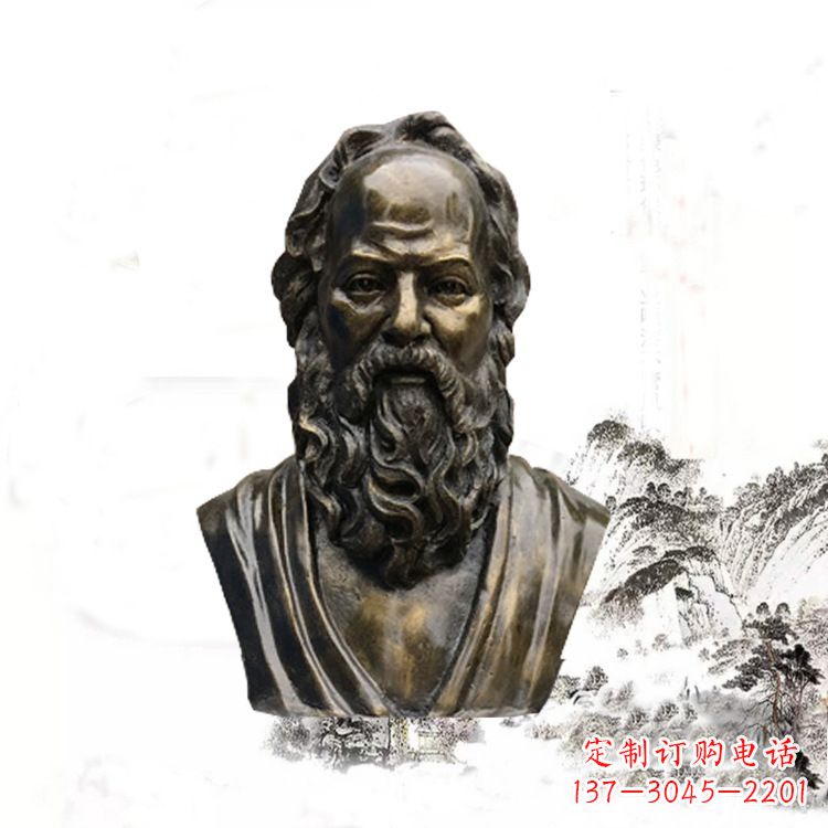 成都校园名人苏格拉底头像雕塑