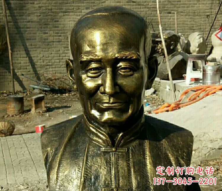 成都校园名人叶圣陶胸像铜雕