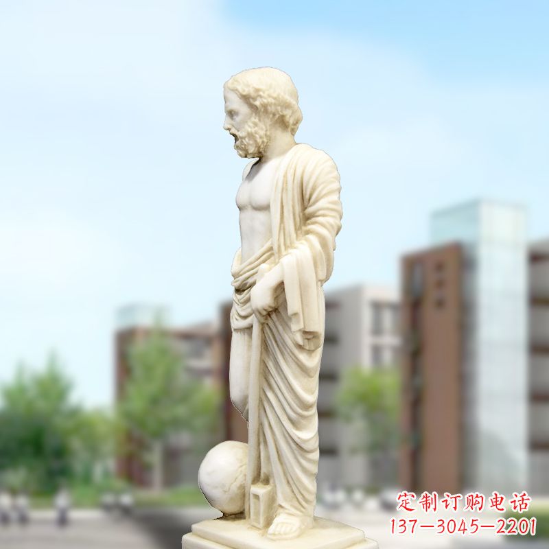 成都校园名人著名物理学家阿基米德石雕塑像