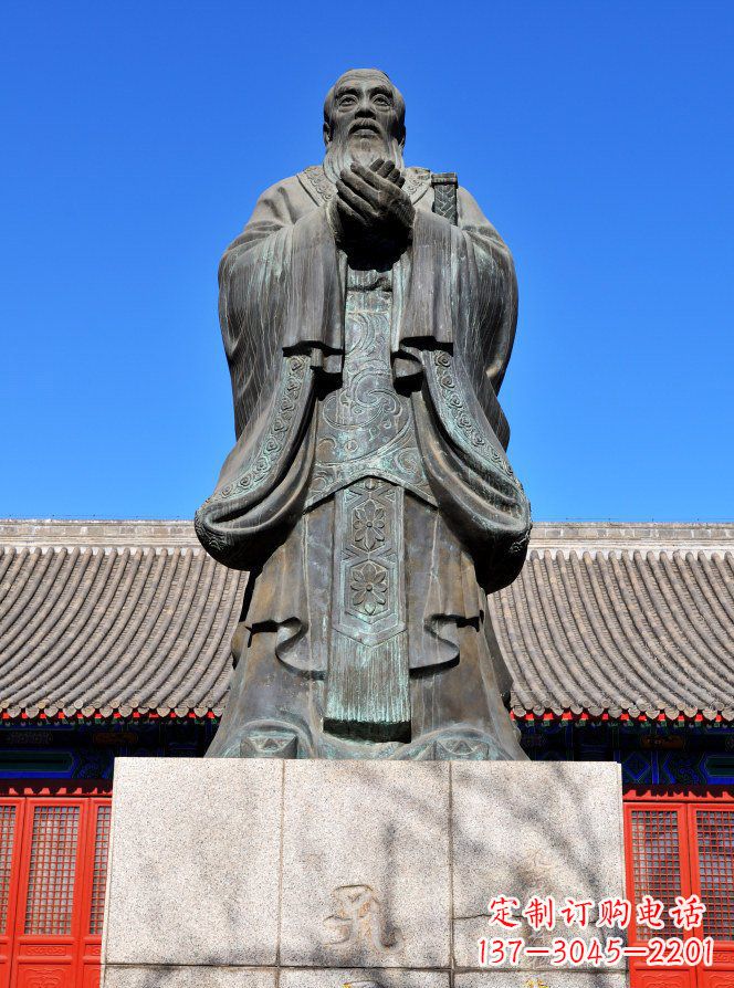 成都校园青铜孔子人物铜雕