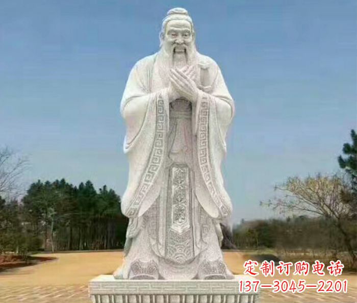 成都校园人物大理石孔子石雕 (2)