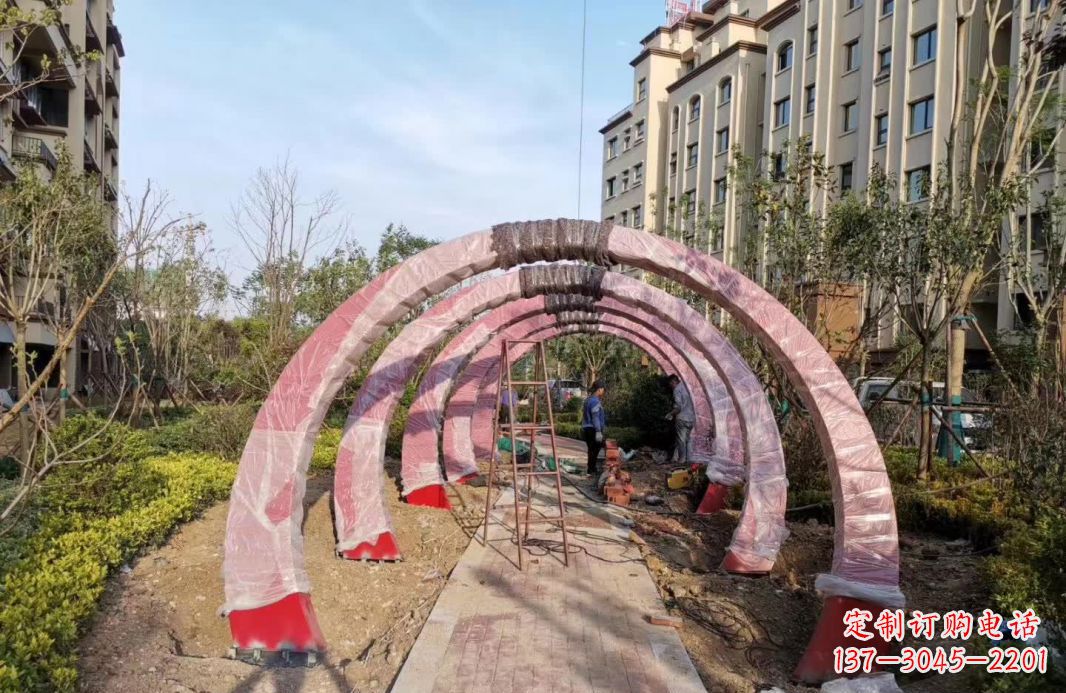 成都园林不锈钢拱门景观雕塑