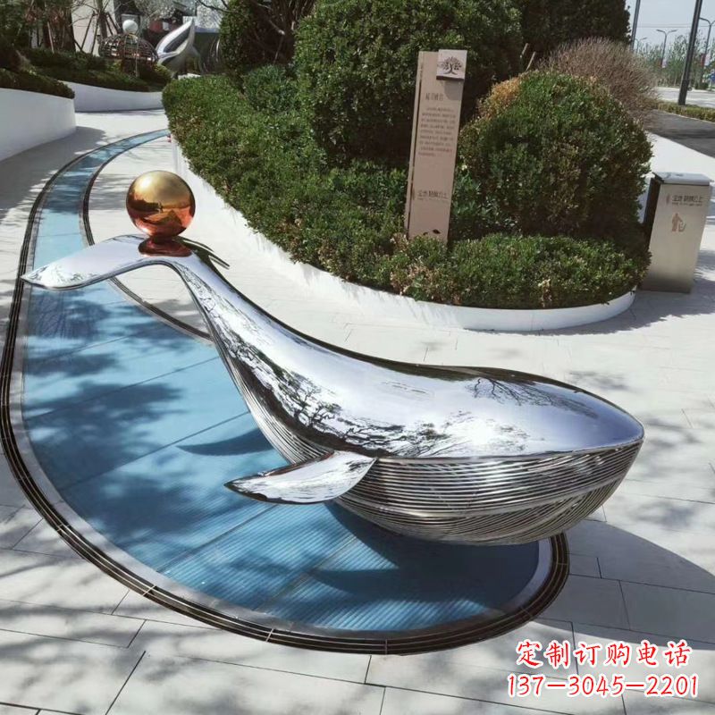 成都园林不锈钢海豚景观摆件