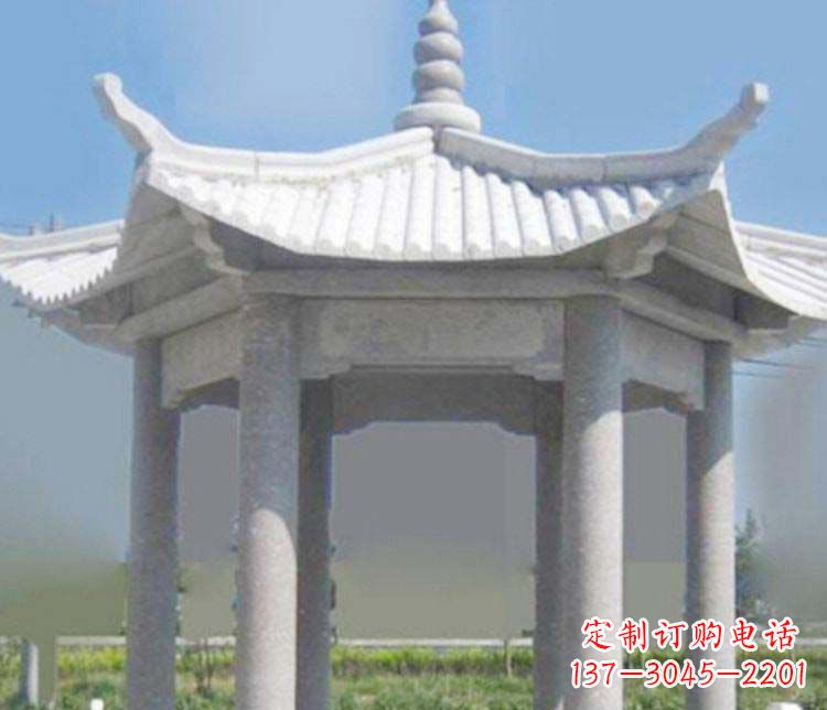 成都园林仿古石凉亭景观石雕