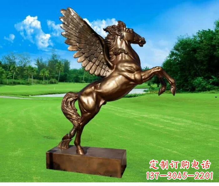 成都园林飞马铜雕 (2)